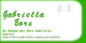 gabriella bors business card